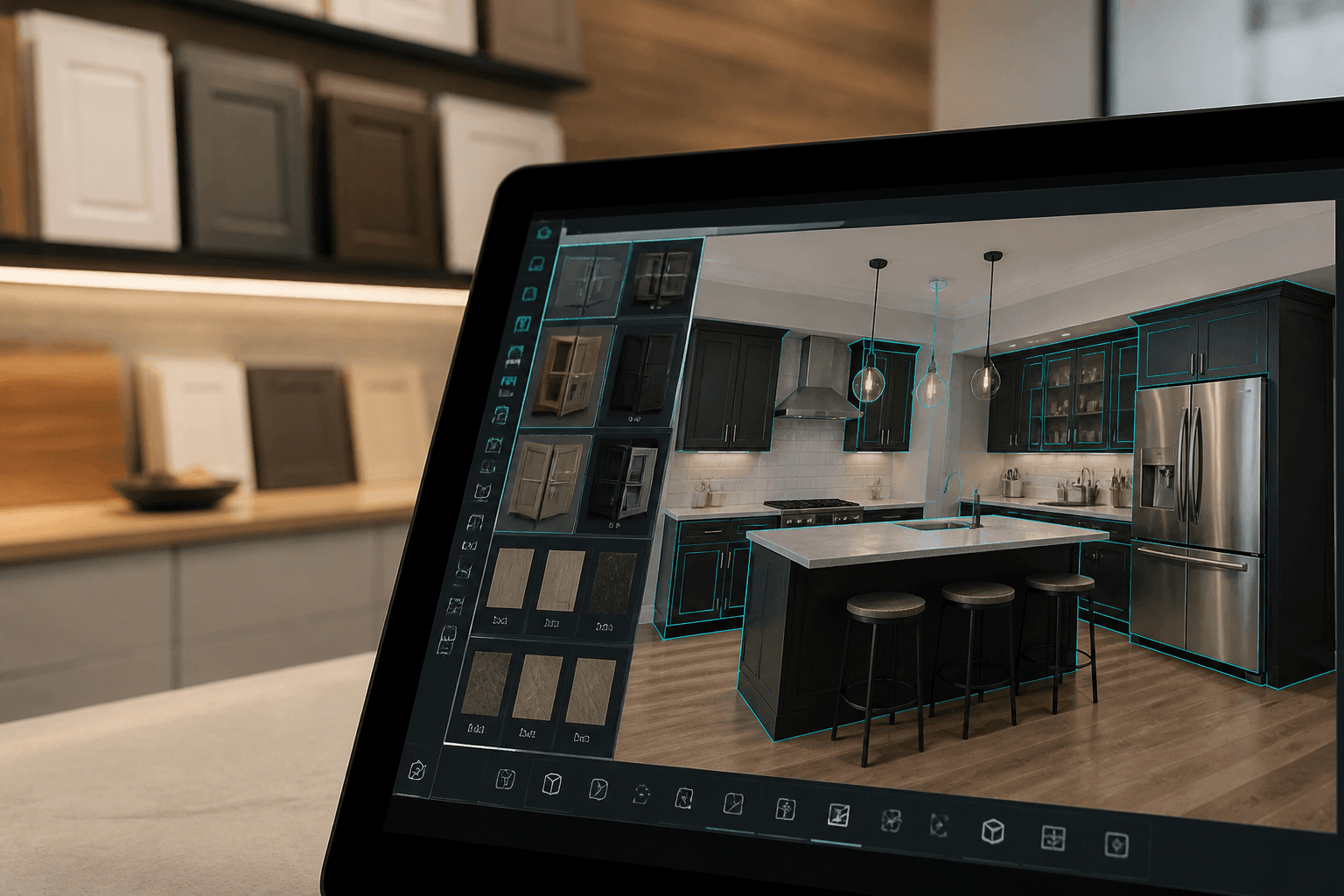 Premium design tools glowing on a display — Seed building capability